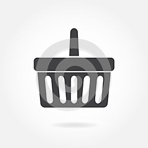 Shopping basket icon or sign isolated on white background. Vector ilustration
